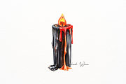 Hyperrealistic Watercolor Candle, an Object Illustration by New-School-Wave (Thumbnail 2 of 5)
