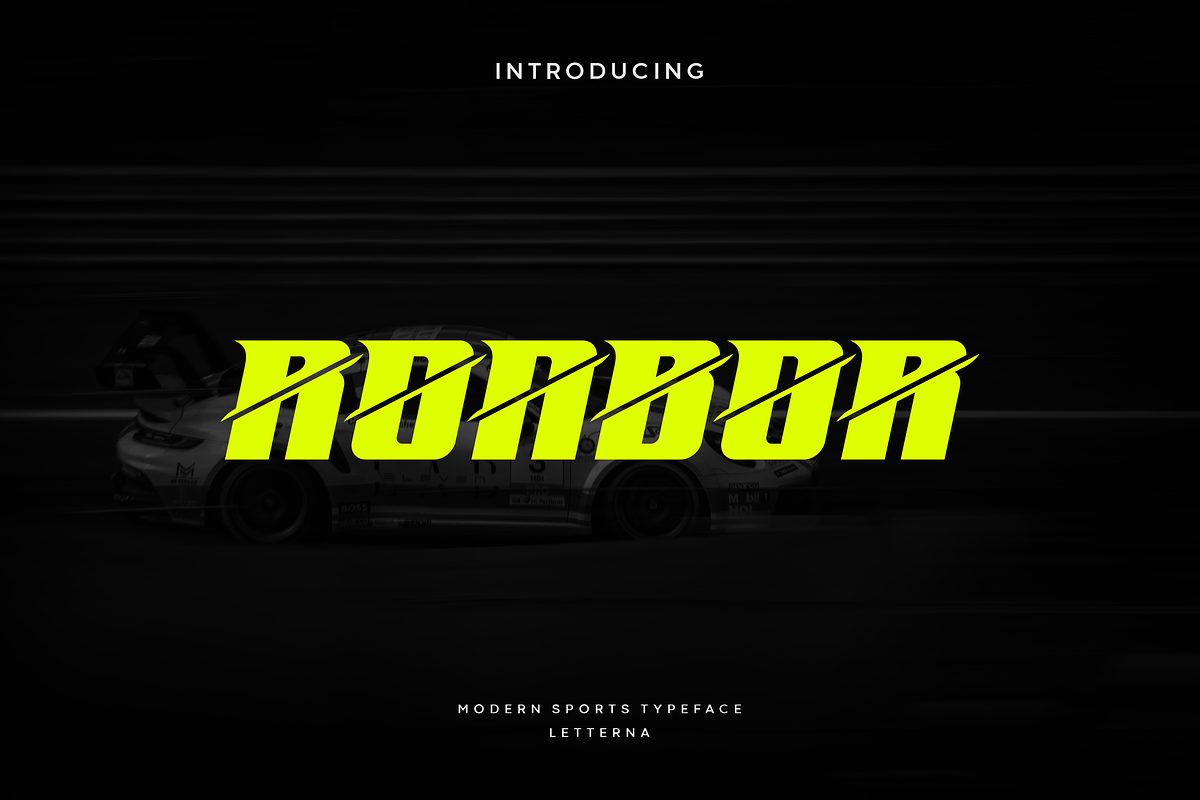 Ronbor - Display Sports Typeface, a Sans Serif Font by Letterna (Photo 1 of 4)