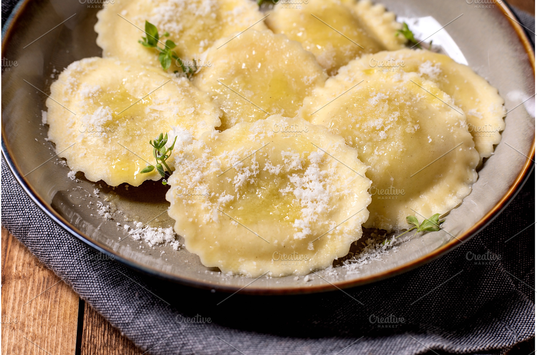 Fresh Homemade Ravioli with Parmesan, a Background Photo by Natasha Breen
