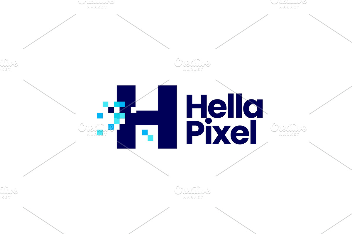 h letter pixel mark digital 8 bit, a Branding & Logo Template by VASTARD STUDIO