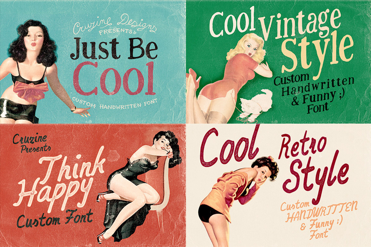 6 Hand Drawn Fonts - Bundle preview 4