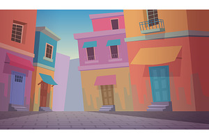 Colored houses. urban landscape with, an Object Illustration by Onyx