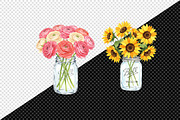 Watercolor Mason Jar Flowers Set, an Illustration by Creative Art (Thumbnail 7 of 9)