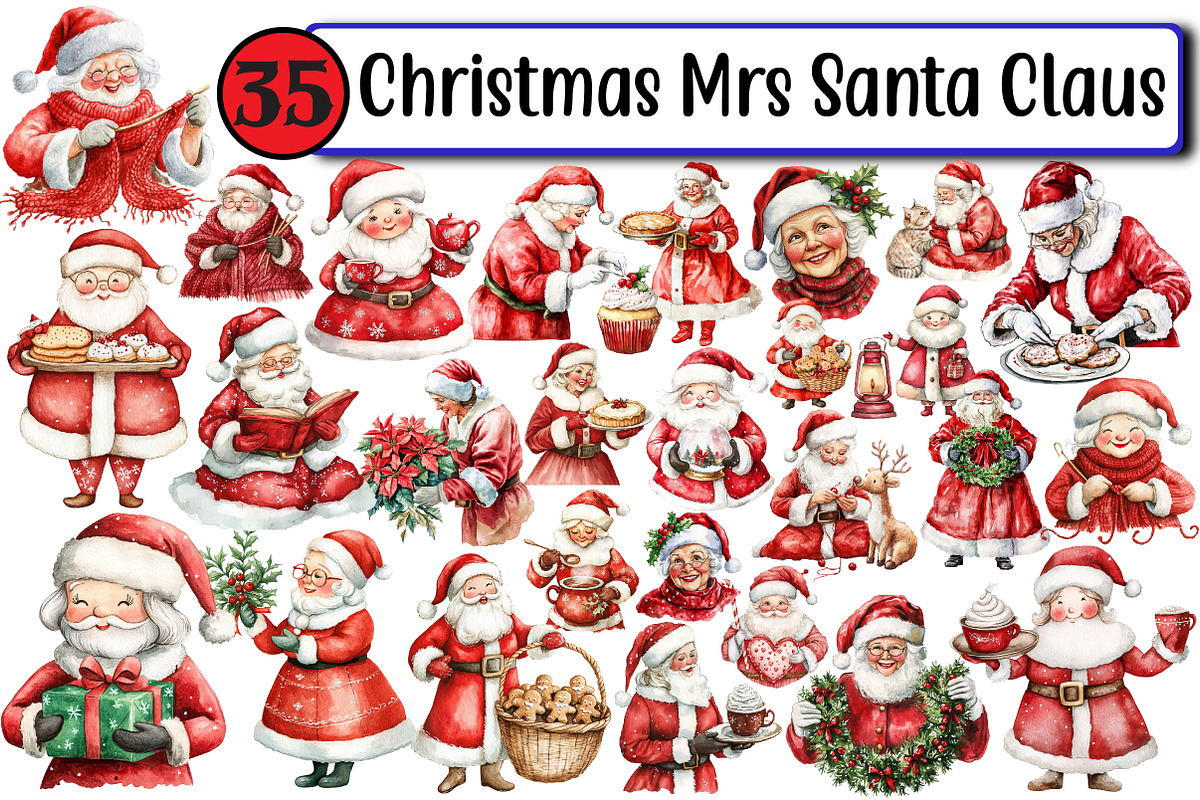Christmas Mrs Santa Claus, an Illustration by Design Market (Photo 1 of 3)