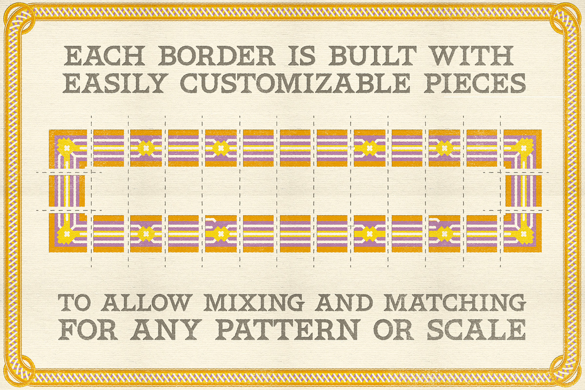 Chromatic Wood Type Borders, a Background Graphic by Quentin Bangston (Photo 2 of 5)