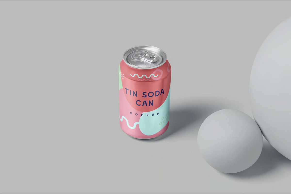 Round Tin Soda Can Mockups, a Product Mockup by megostudi0 (Photo 2 of 7)