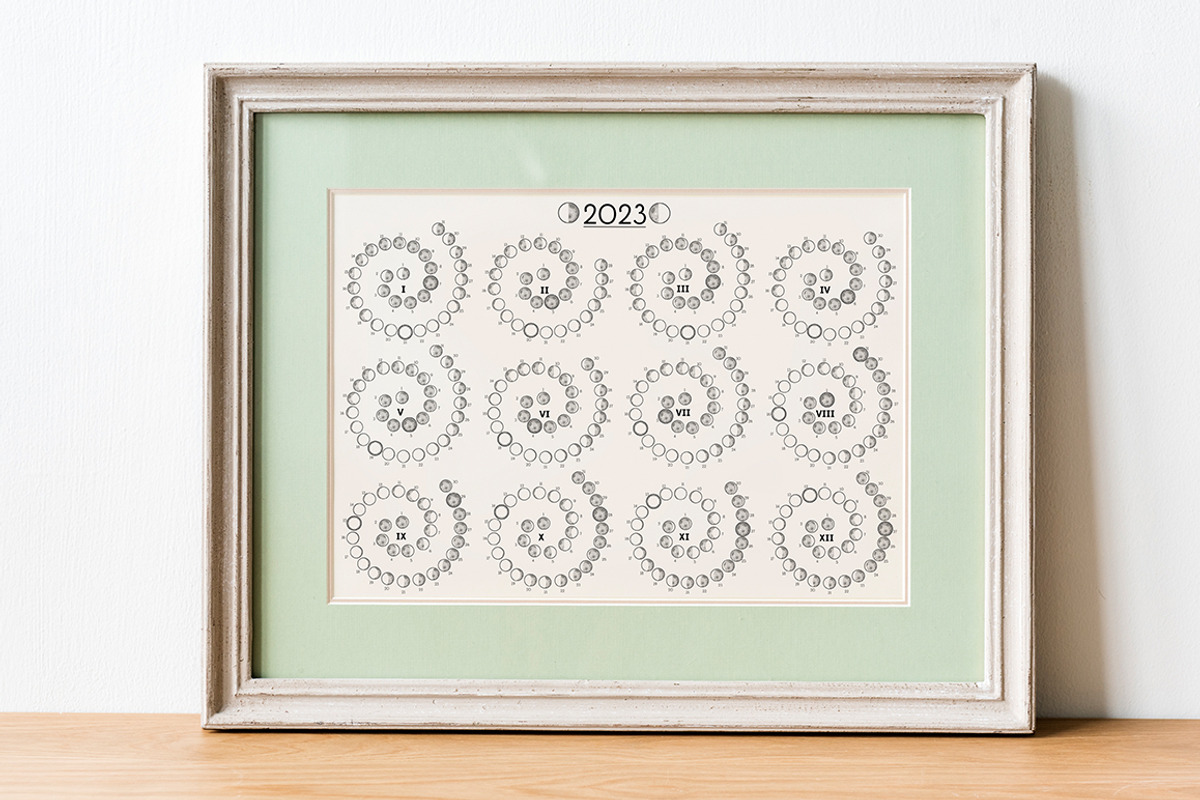 MEGA BUNDLE Moon Calendar 2023, a Stationery Template by land art (Photo 6 of 17)