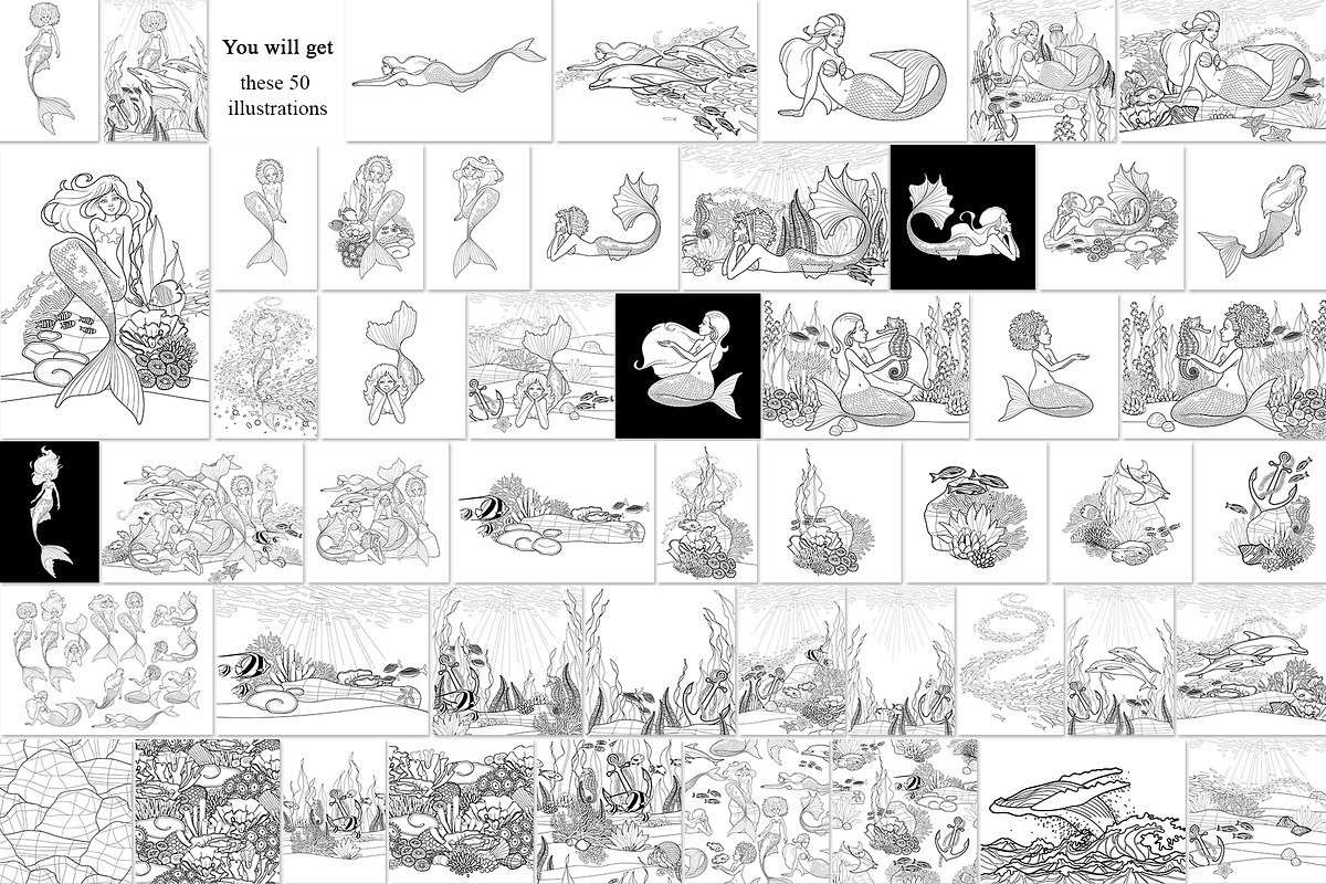 Ocean Paradise - vector mermaids, an Animal Illustration by Ekaterina Glazkova (Photo 5 of 5)