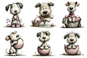 Whimsical Easter Dogs Clipart, an Illustration by DreamPrint404 (Thumbnail 5 of 7)