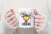 Whimsical Christmas Reindeer Clipart, an Illustration by designcity5 (Thumbnail 4 of 5)