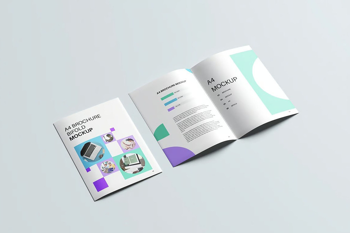 A4 Bifold Brochure Mockup, an Advertising Mockup by Se٧enStudio (Photo 2 of 6)