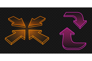 Neon UI arrow designs, an Object Illustration by art PVP - market