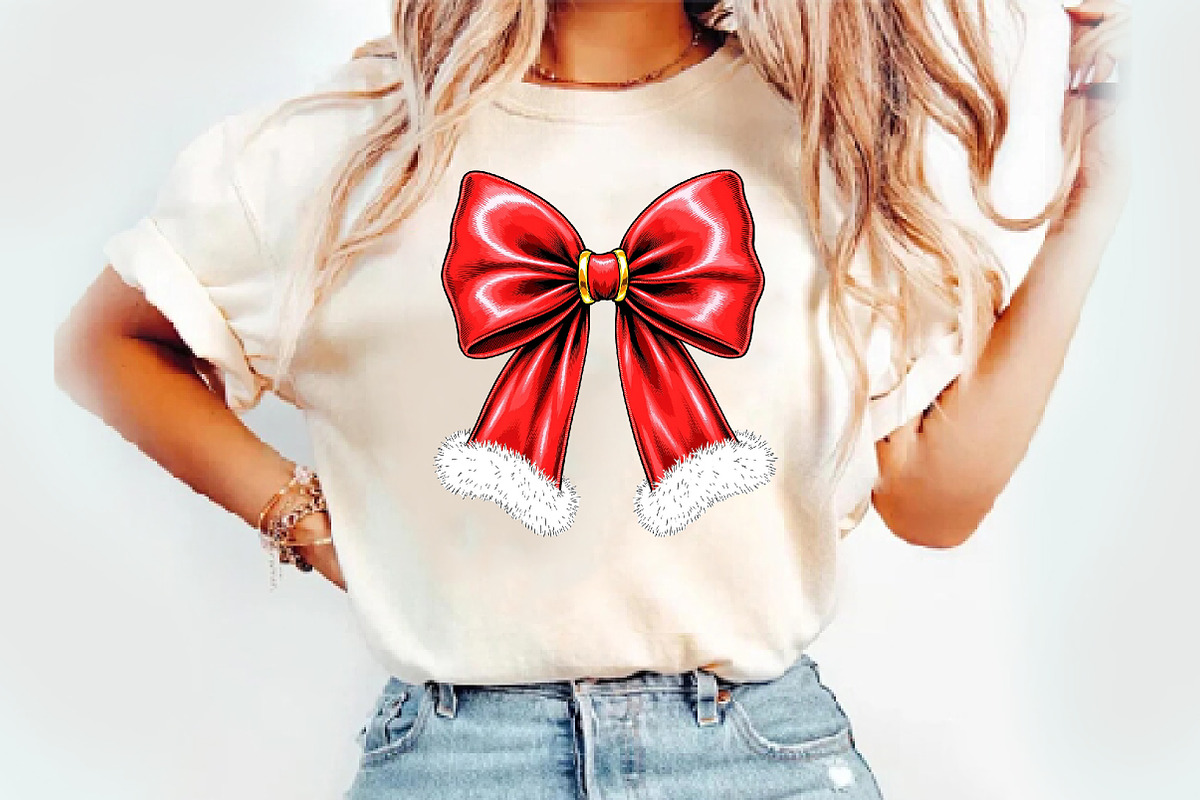 Christmas Coquette bow Png, an Illustration by Watercolor design (Photo 4 of 6)