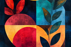 Abstract Nature-Inspired Geometric Artwork with Vibrant Colors, an Abstract Photo by Natalia Klenova's Shop