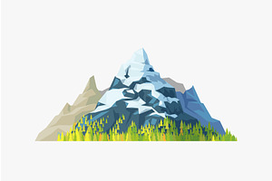 big mountains as icon on white back, an Animal Illustration by IfH