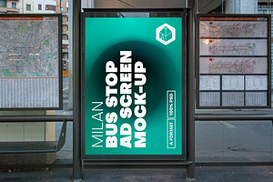 Milan BusStop Ad Screen MockUps 8 V4