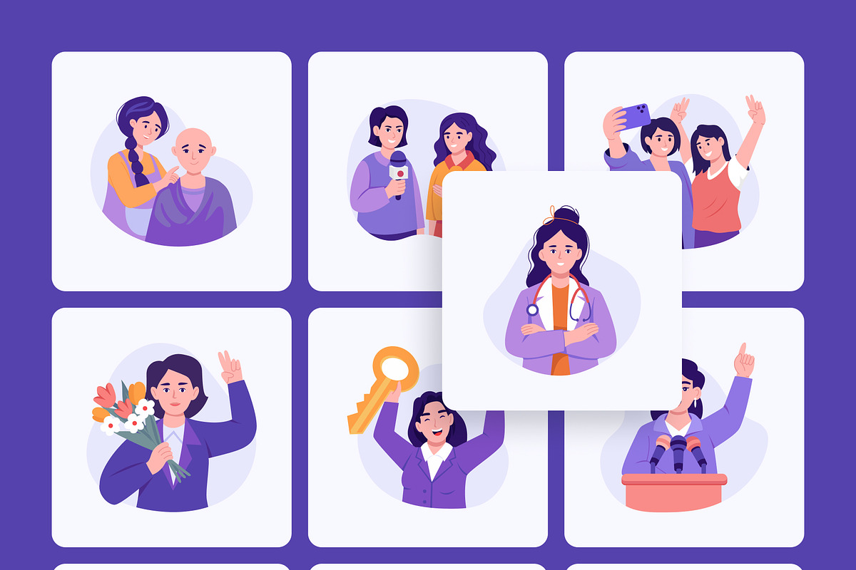 Women's Day Illustration Art Set, a Person Illustration by Creative Stall (Photo 9 of 9)