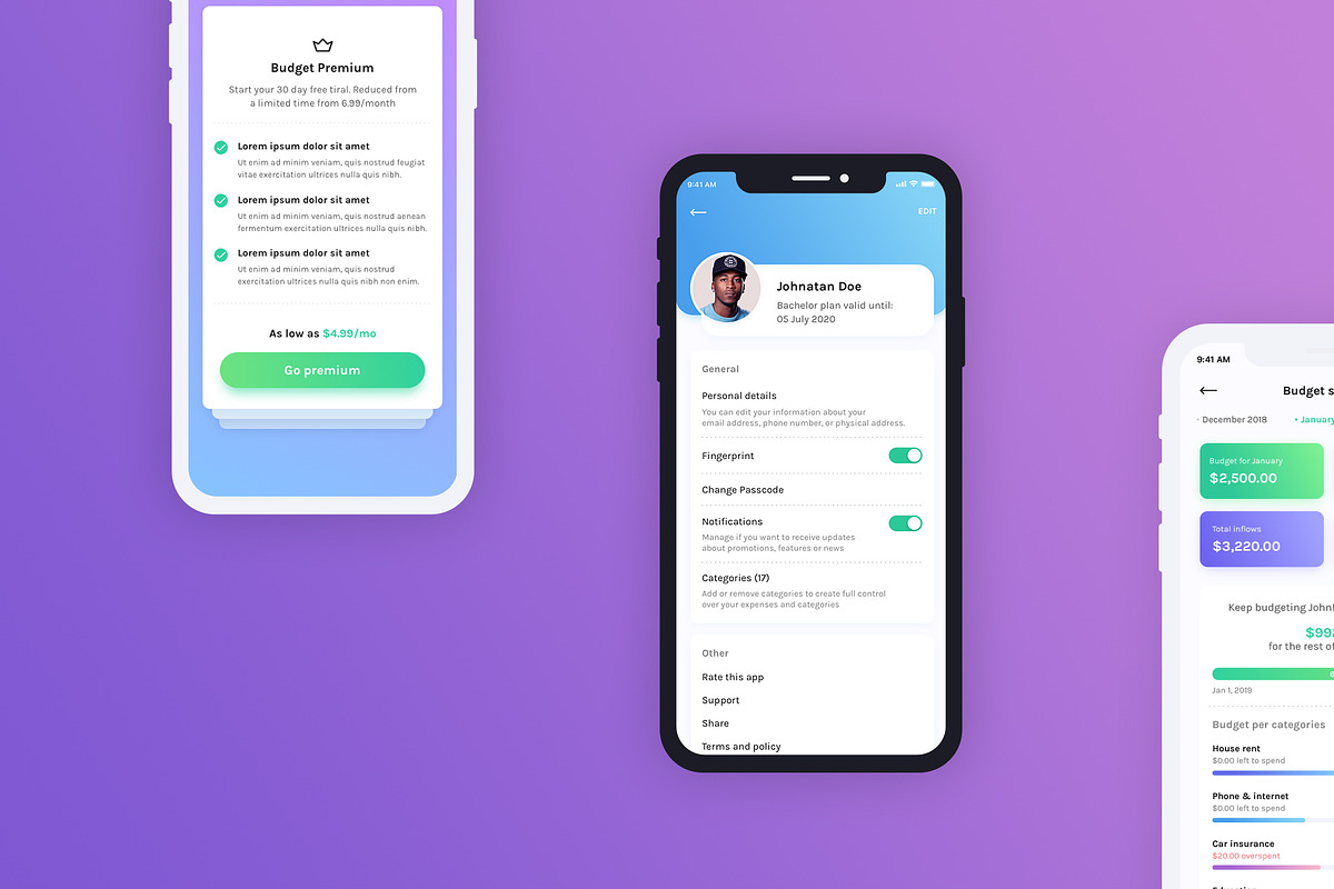 Budget Planner Mobile UI Kit, an UI Kit Template by Dorin007 (Photo 3 of 8)