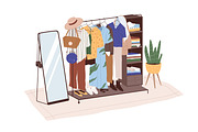Clothing rack with stylish clothes, an Object Illustration by Good Studio (Thumbnail 1 of 3)