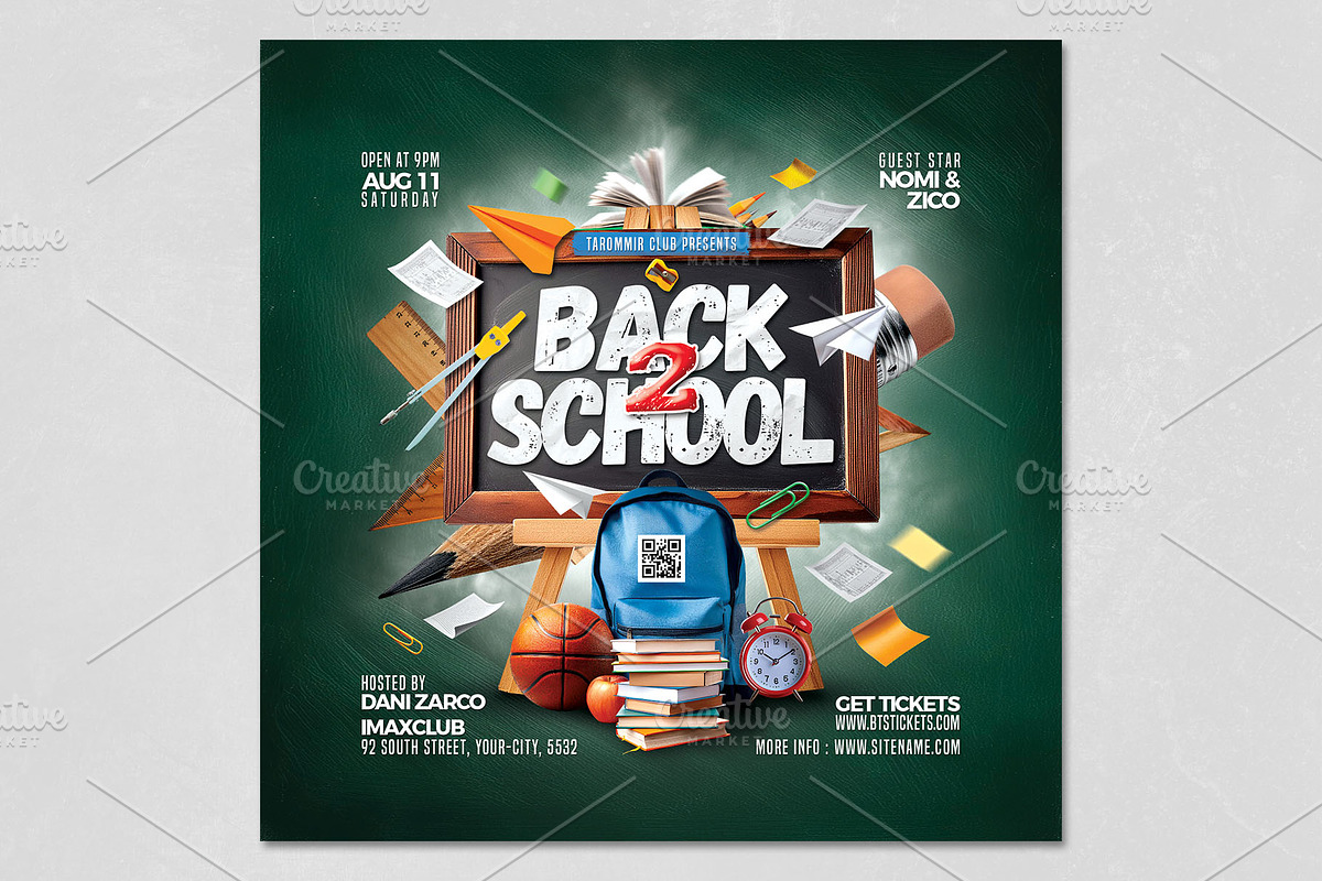 Back To School Flyer Template, a Flyer Template by Tarommir (Photo 2 of 3)