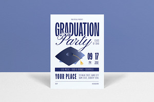 Blue Graduation Party Invitation, an Invitation Template by graphicook