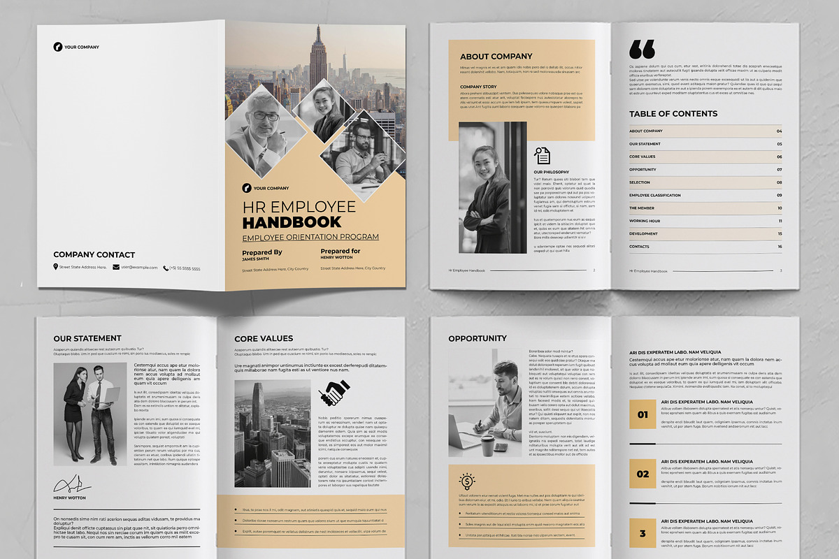 Hr Employee Handbook, a Brochure Template by ContestDesign (Photo 2 of 3)