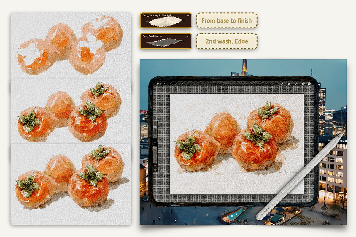 Authentic WATERCOLOR BRUSHES by Seo, a Brushes & More by Illustration by Seo (Photo 33 of 33)