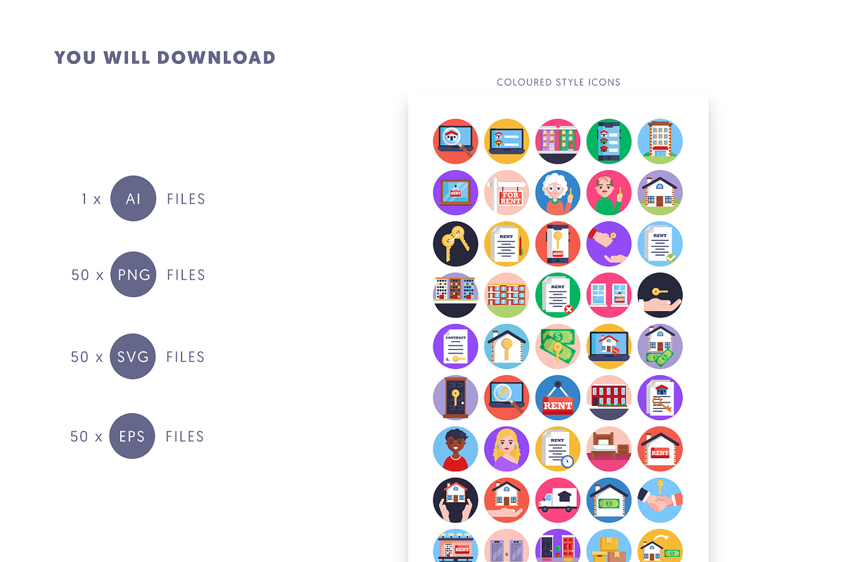 50 Rent Icons, an Outline Icon by Dighital (Photo 10 of 10)