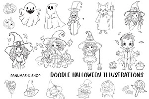 Doodle Halloween Illustrations