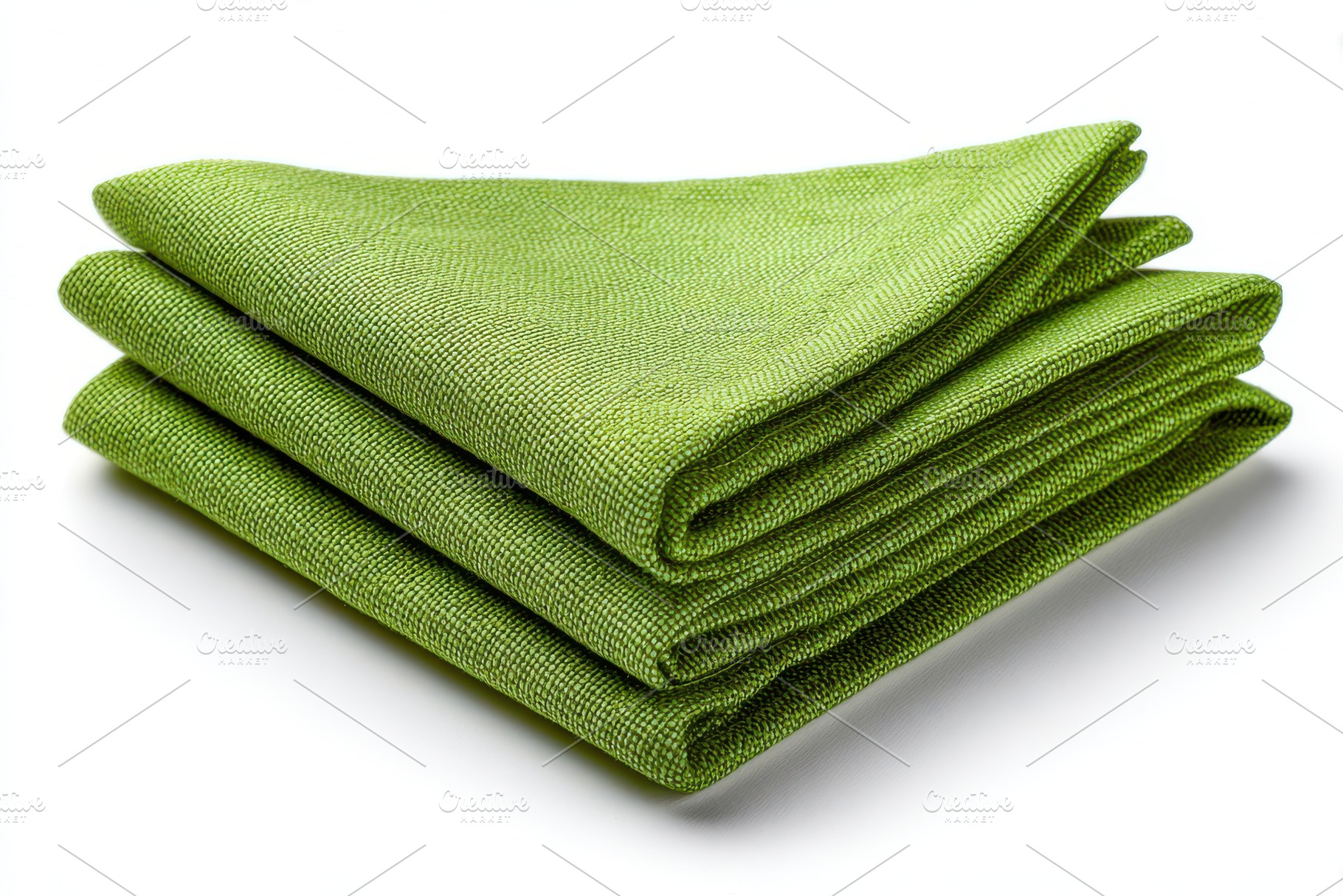 Stack of green fabric napkins soft t, a Background Photo by Pixeness Studio