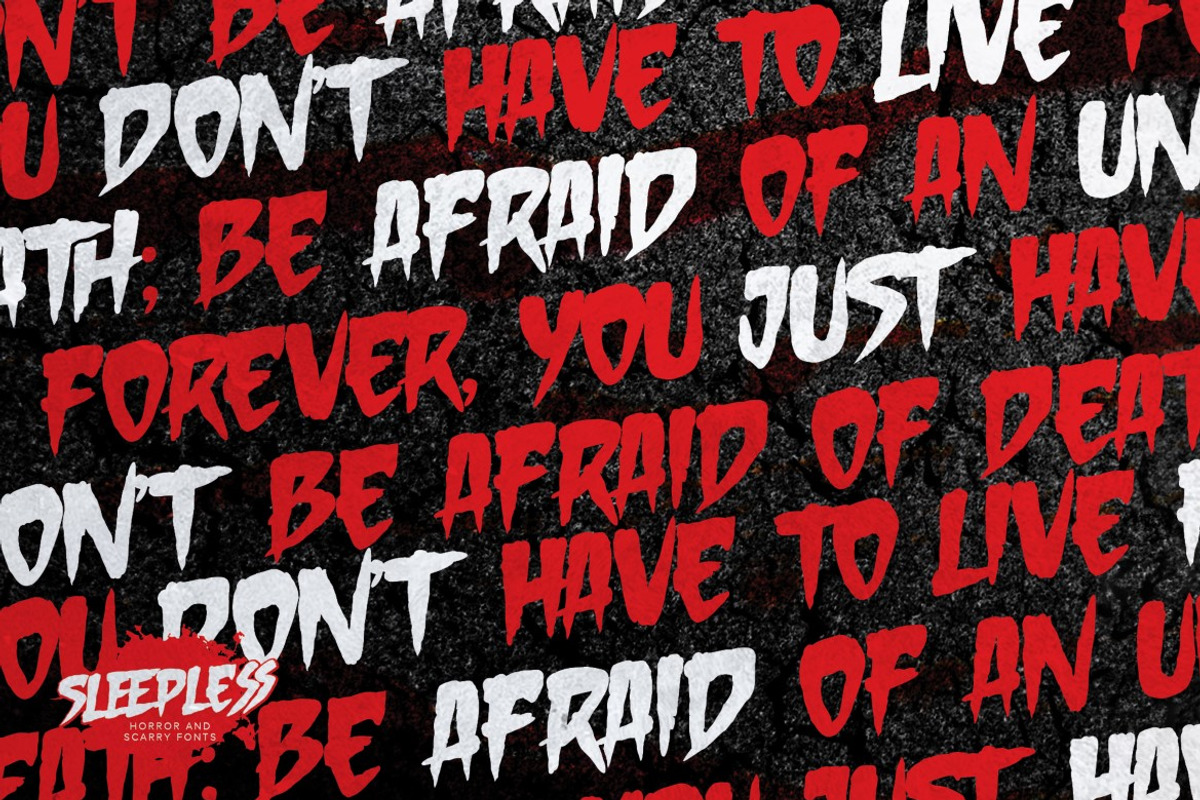 Sleepless - Hand Drawn Horror Brush, a Font by Gassstype (Photo 5 of 8)