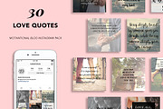 30 Love Quote Instagram Pack, a Social Media Template by Uno Bello Design Studio (Thumbnail 1 of 6)
