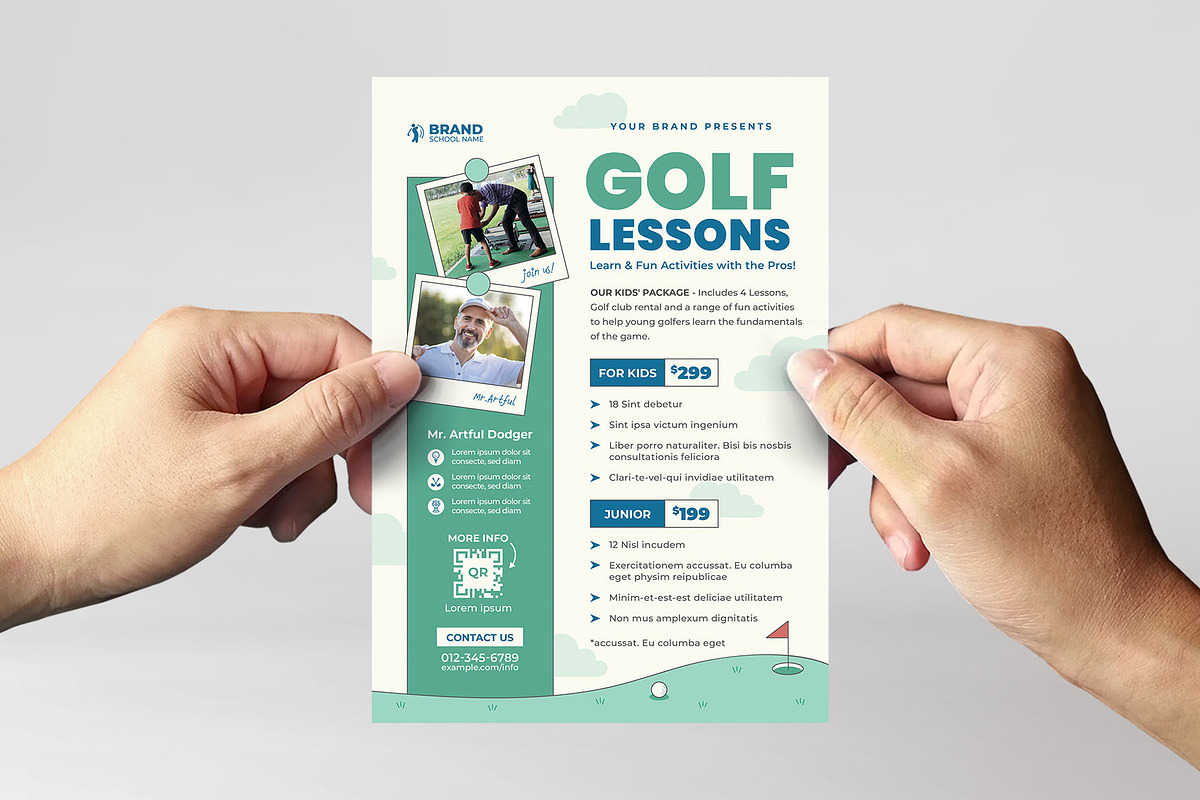 Golf Lessons Flyer Template, a Flyer Template by BrandPacks