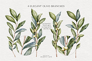 Watercolor Olive Branches & Wreaths, a Decorative Illustration by Pigment Café (Thumbnail 2 of 8)