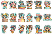 Whimsical Quirky Girl Peeking, an Illustration by Pixels.Craft (Thumbnail 2 of 5)