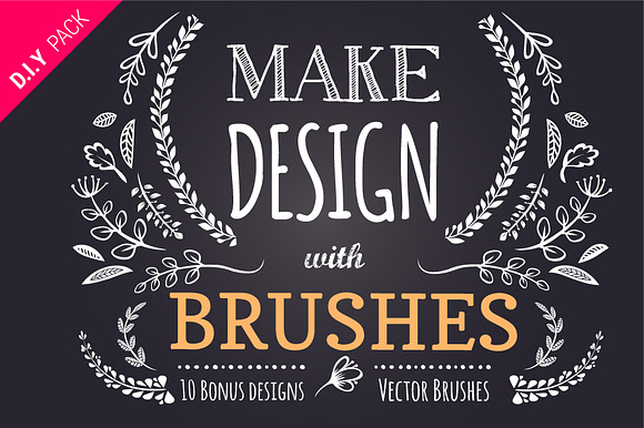 65 DIY Floral brushes + 10 logos preview 6