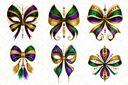 Mardi Gras Bow Coquette Bow, an Illustration by Black Bird Studio (Thumbnail 2 of 6)