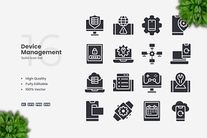 Device Management Solid Icons, an Icon by Upnowgraphic