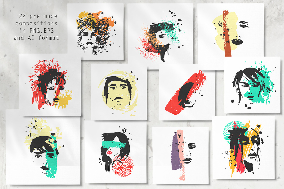 Female faces.T-shirt designs, an Object Graphic by Vera●Suleimanova (Photo 9 of 12)