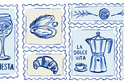 Hand drawn Amalfi coast postage, a Food Illustration by Zimages (Thumbnail 2 of 3)