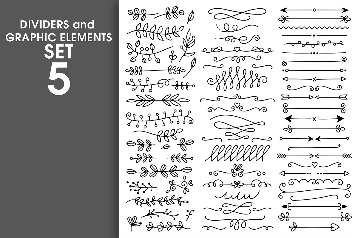 Big Vector Arrows and Dividers Set, a Decorative Illustration by Pingebat (Photo 6 of 6)