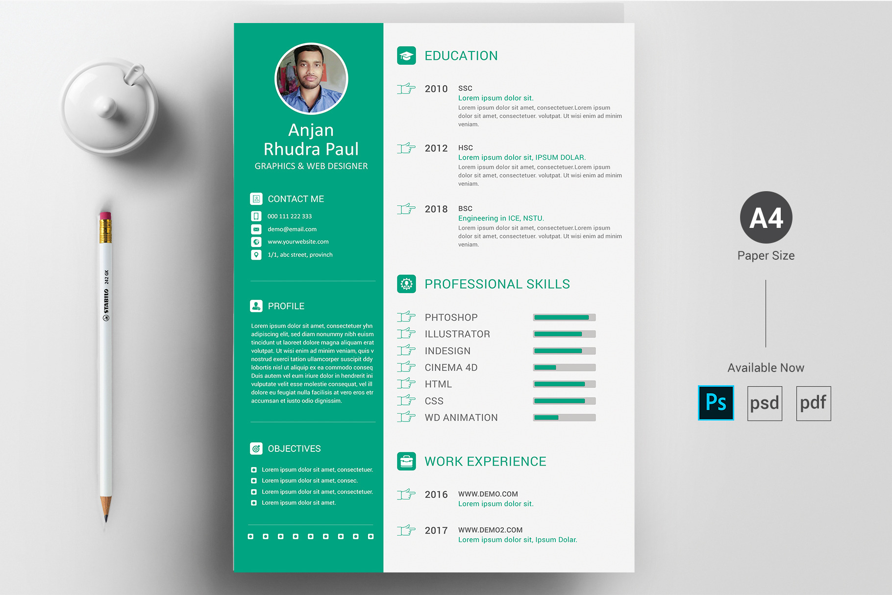 CV / Resume PSD Template, a Resume Template by ARP Creation