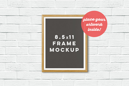 Frame Mockup on the Brick Wall