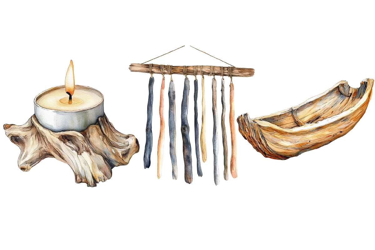 Driftwood & Coastal Decor Clipart, an Illustration by Pixels.Craft (Photo 7 of 8)