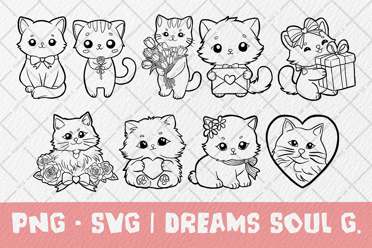 Cat Valentine V1 PNG SVG, an Animal Illustration by DREAMs Soul G.