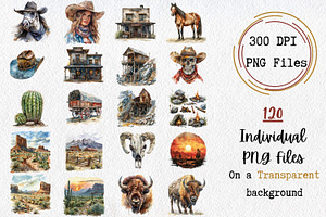 Watercolor Wild Wild West Clipart