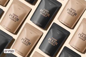 Kraft Paper Stand-Up Pouch Mockup