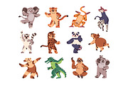 Funny animals dancing set, cards, an Animal Illustration by PaperTrident (Thumbnail 1 of 13)