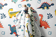 Cartoon Dino Pattern & Clipart, a Graphic by Asya Melkonyan Patterns (Thumbnail 2 of 13)
