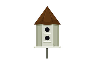 Home Bird House Cartoon Vector